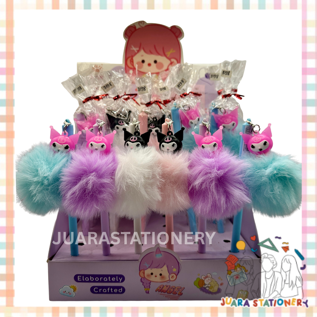 

(3198) Pulpen Gel Kuromi Bulu MD-161 / Bolpen Bolpoin Gel Bulu