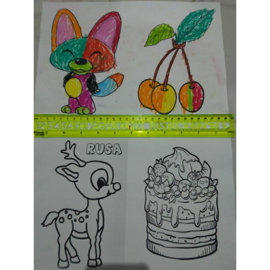 

10 lembar kertas mewarnai gambar full perlembar dua gambar