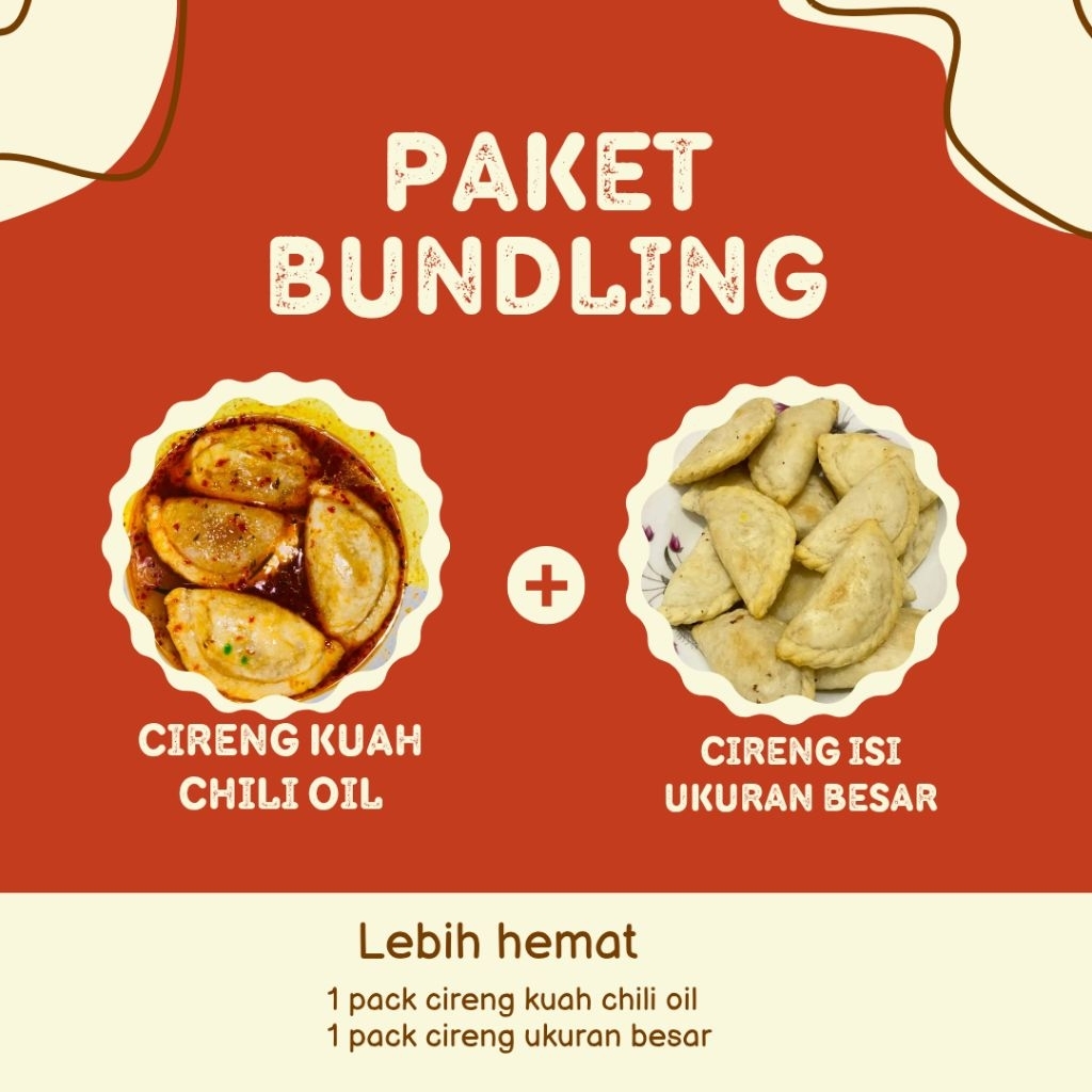 

PAKET BUNDLING (CIRENG KUAH CHILI OIL Isi 10pcs + CIRENG ISI UKURAN BESAR Isi 5pcs)
