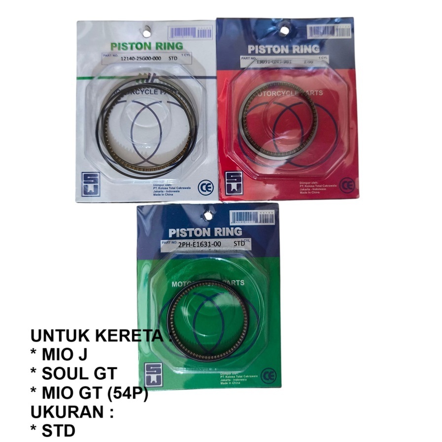( GRADE A+ ) RING PISTON RING SEHER STANDART MIO J SOUL GT MIO GT GRADE A+ - MEREK SW