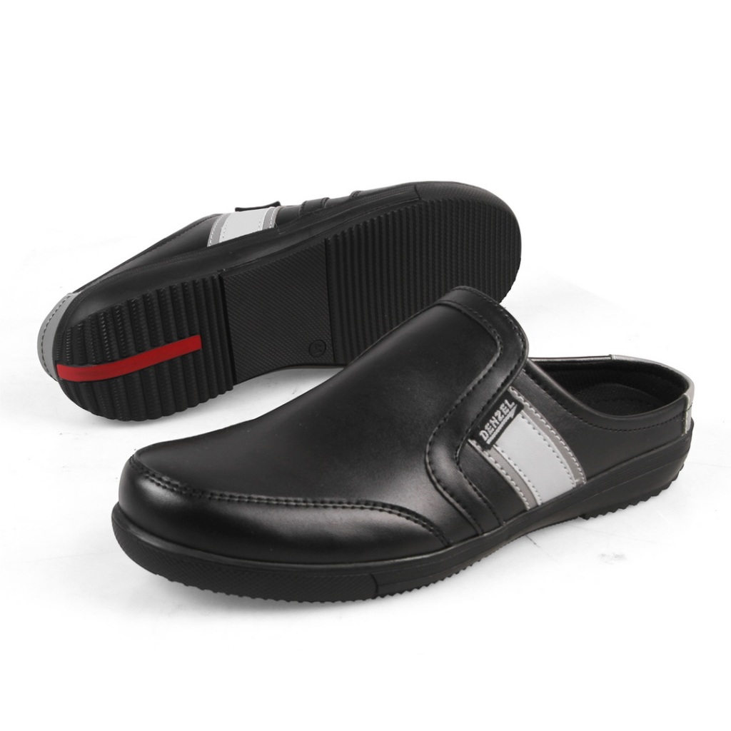 DENZEL DZ 205 Sepatu Sendal Pria Bustong Men Sandals Black - SEPATU PRIA - SANDAL PRIA