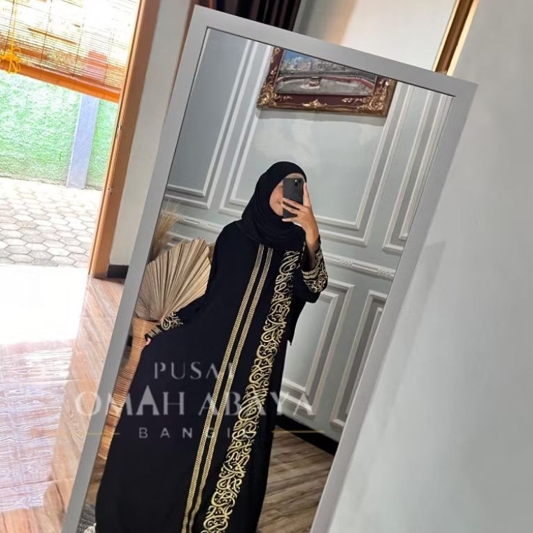 Abaya kaligrafi dewasa - Gamis terbaru dan kekinian - abaya arab Saudi - jubah jumbo - busana muslim