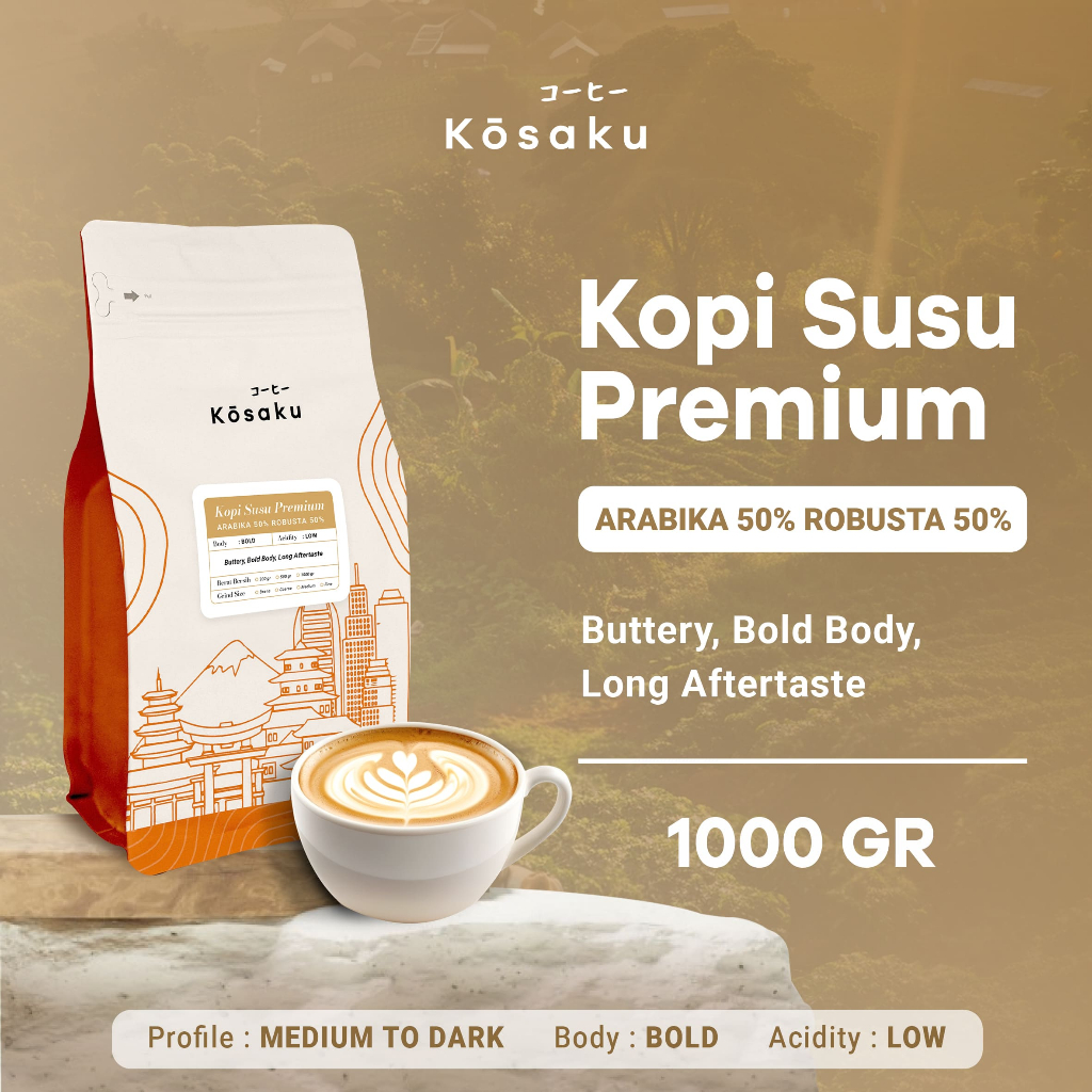 

Biji Kopi Bubuk Kopi Susu Premium House Blend Latte 50% Arabika Robusta Coffee Beans 1 kg – Kosaku Roaster