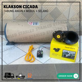 1 SET KLAKSON TRUK VOLVO SCANIA CICADA KLAKSON TRUK KEONG KOMPLIT KLAKSON ANGIN FULLSET TABUNG ANGIN