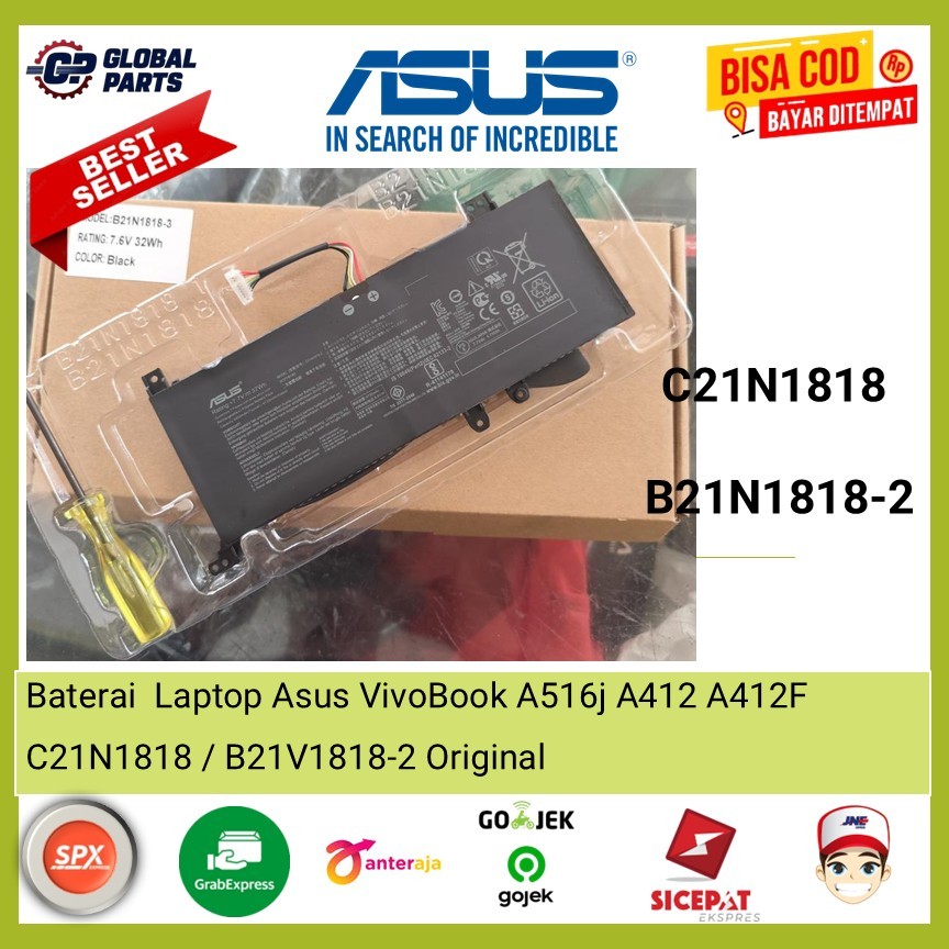 ORIGINAL BATERAI Battery ASUS VIVOBOOK 14 M415DA M415DAO M415U M415UA C21N1818 KAKI 2