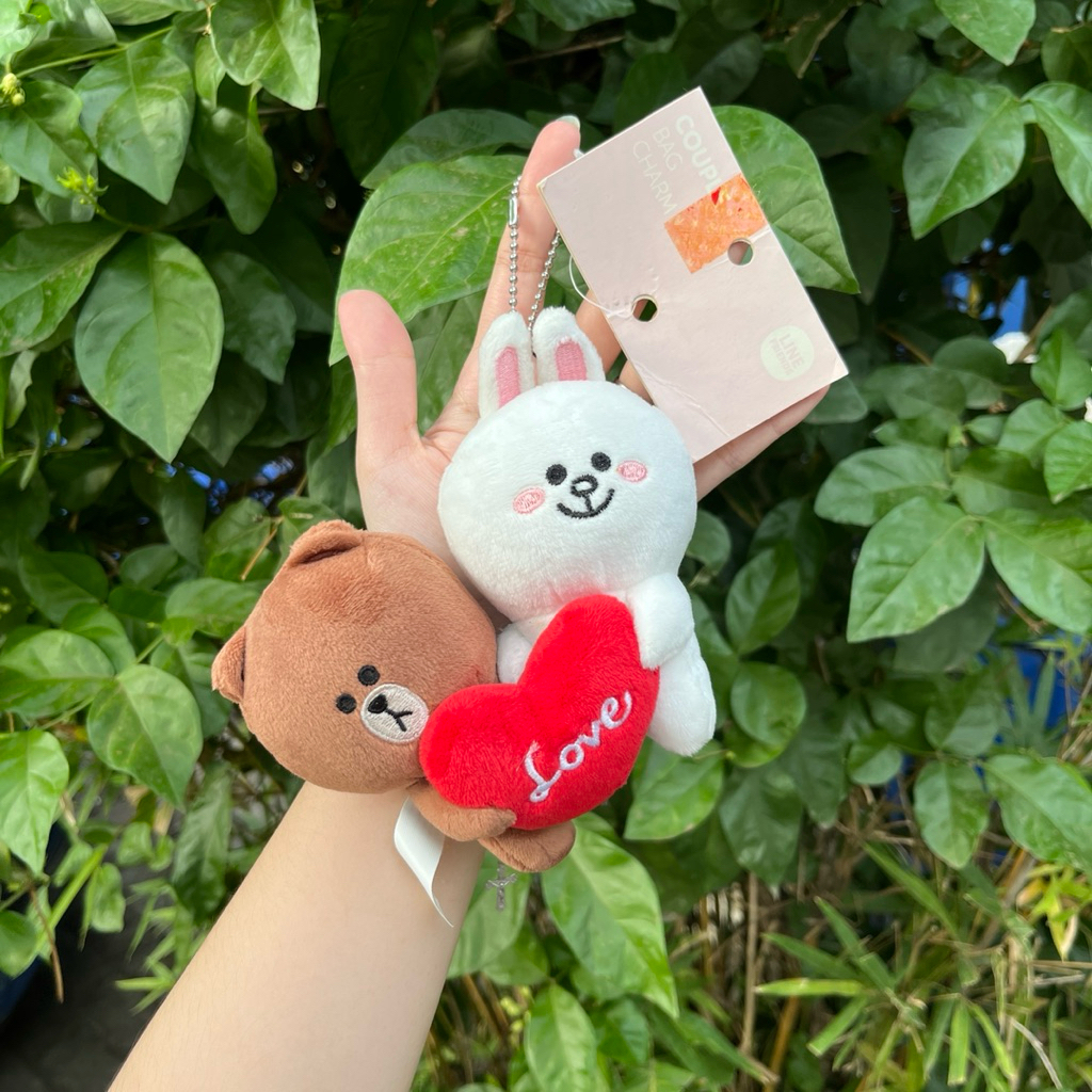 Gantungan Kunci Boneka Brown Cony Couple LINE Friends ORIGINAL NEW TAG