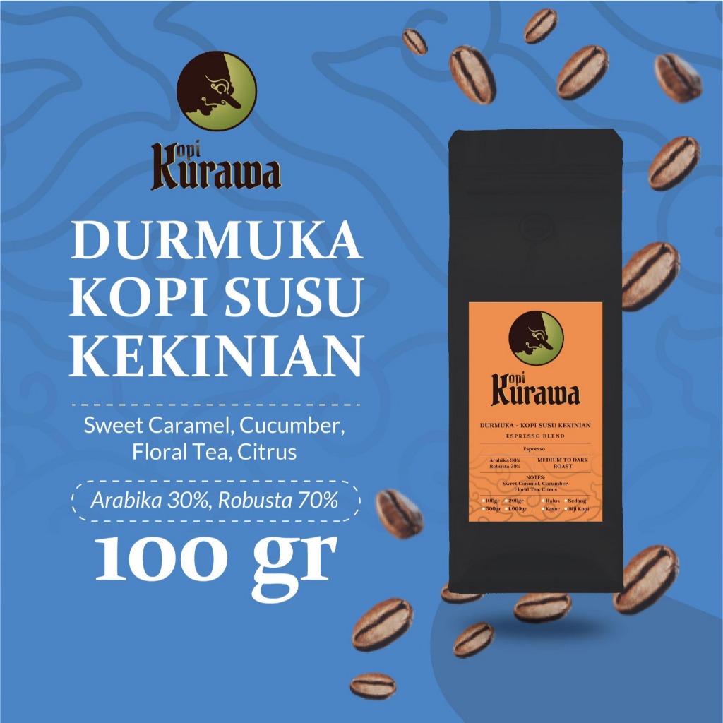 

Es Kopi Susu Kekinian Espresso Blend Coffee Roast Bean Durmuka 100gram