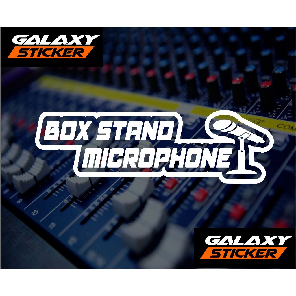 

sticker box stand microphone