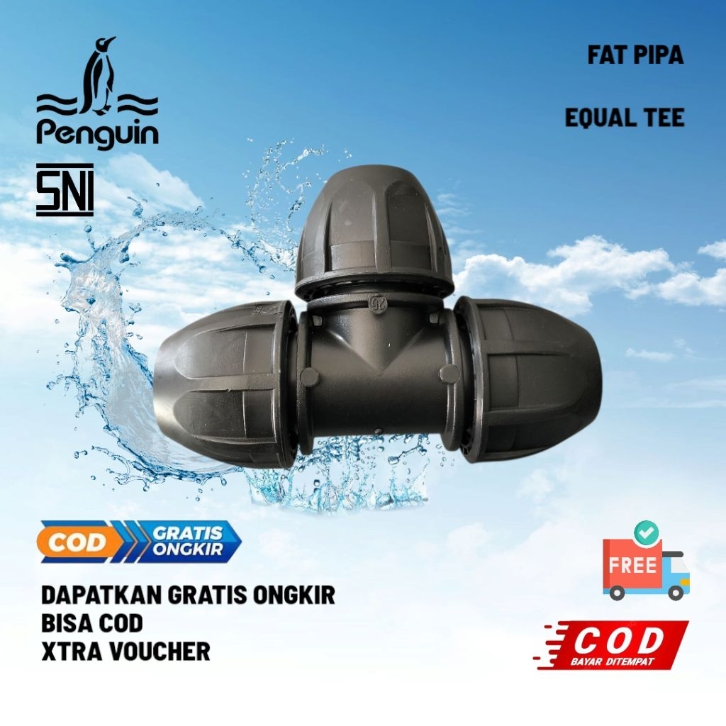 sambungan tee equal tee 2" pipa hdpe aksesoris