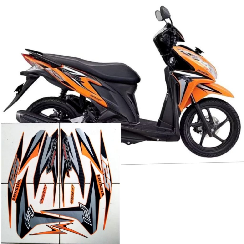 Stiker Striping Lis Body Motor Vario Techno 125 2012 Oren