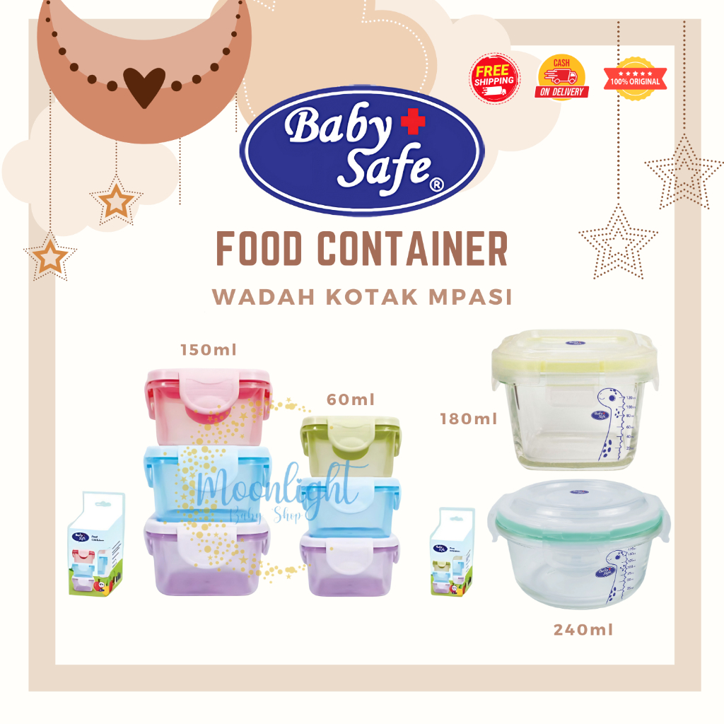 Baby Safe Food Container Wadah Kotak MPASI Bayi Tempat Makan Bayi FC002 FC003 FC006 FC008 FC07 Glass