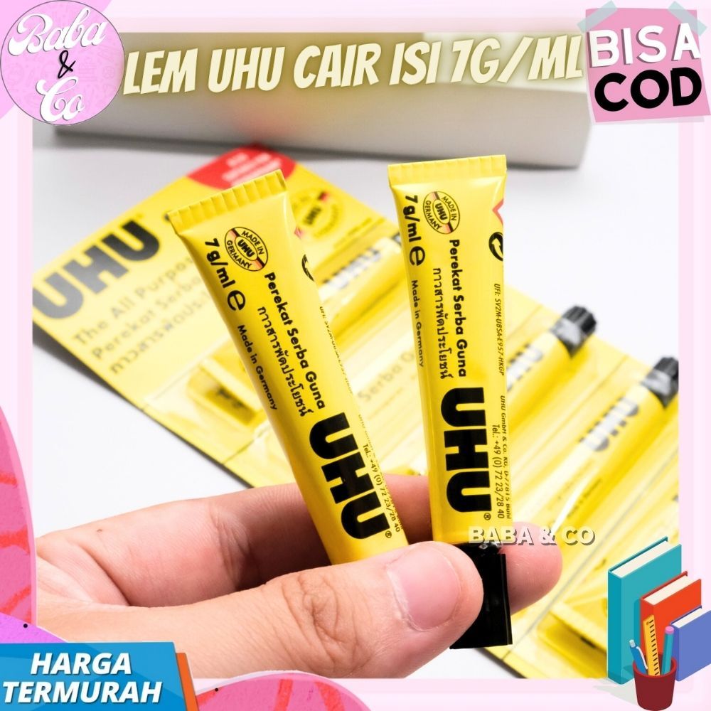 

LEM UHU CAIR 7G LEM PEREKEAT SERBAGUNA LEM KERTAS LEM UHU 7 GRAM SIZE KECIL