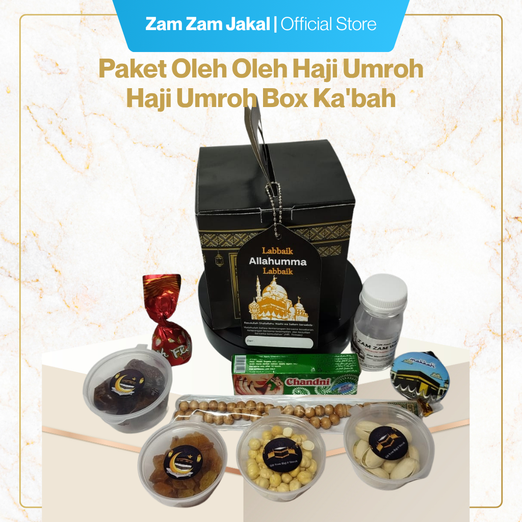 

Paket Oleh Oleh Haji Umroh Eksklusif Souvenir Haji Umroh Box Ka'bah Free Hangtag