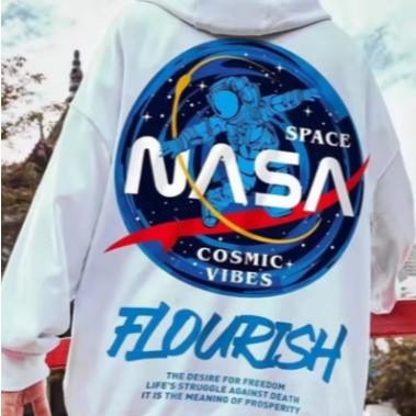 Hoodie NASA Oversize Pria Wanita Unisex Streetwear Kekinian