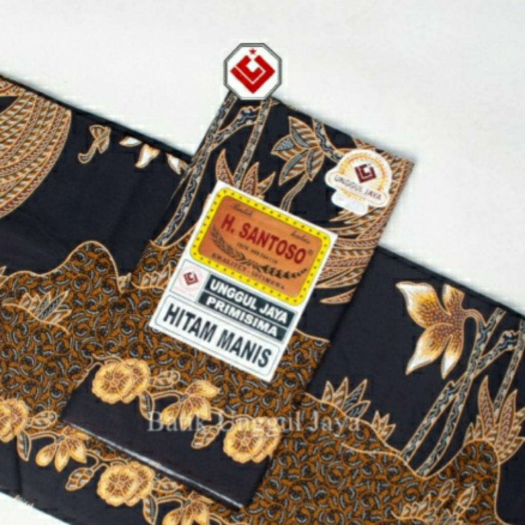 Kain Batik H Santoso Premium HITAM MANIS 215x120 cm Batik Halus Kain Jarik Primisima Cap Unggul Jaya