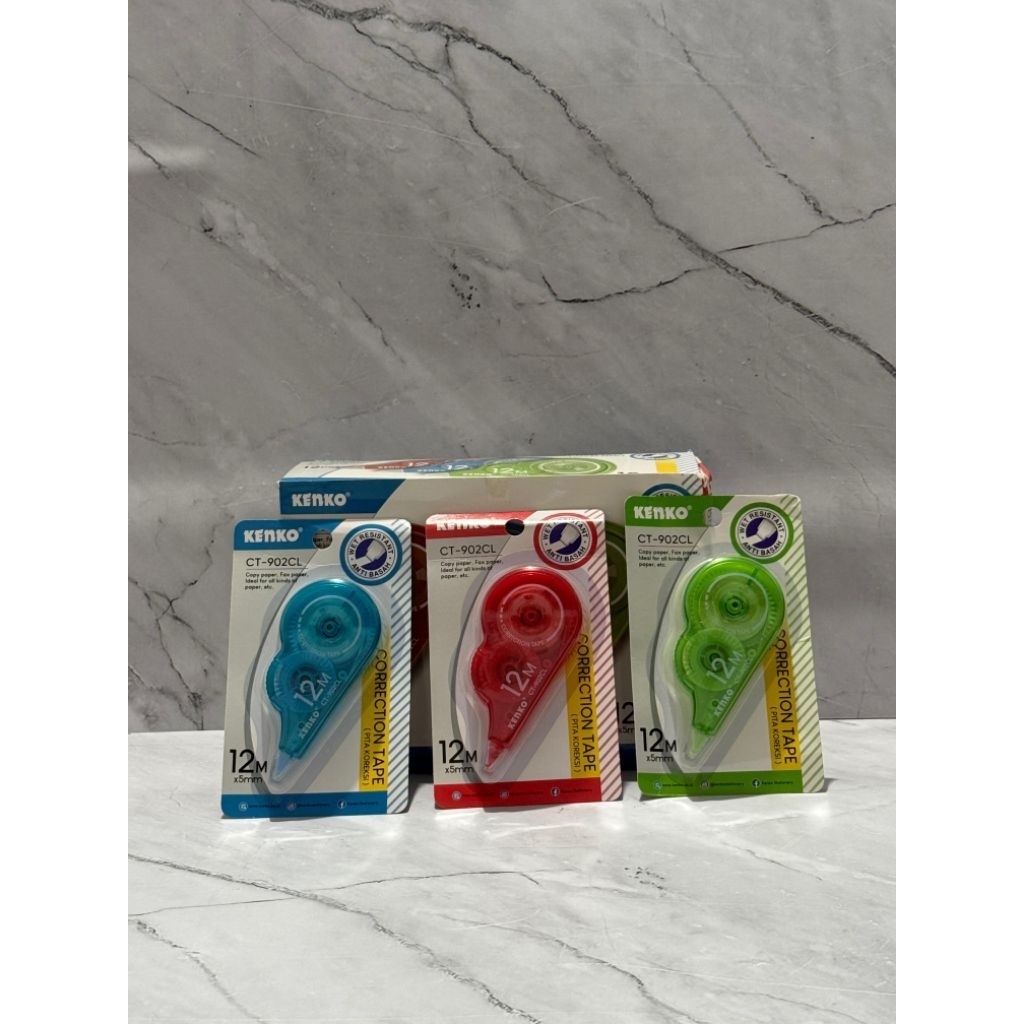 

(KOTAK/BOX) CORRECTION TAPE KENKO CT-902 12M TIPE EX KERTAS PITA TARIK!!!