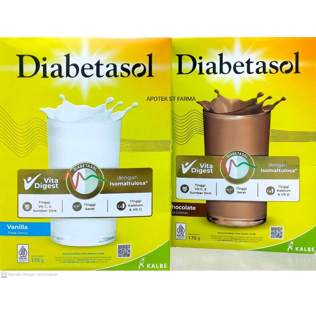 

Susu Diabetasol 170 g Rasa Cokelat dan Vanila