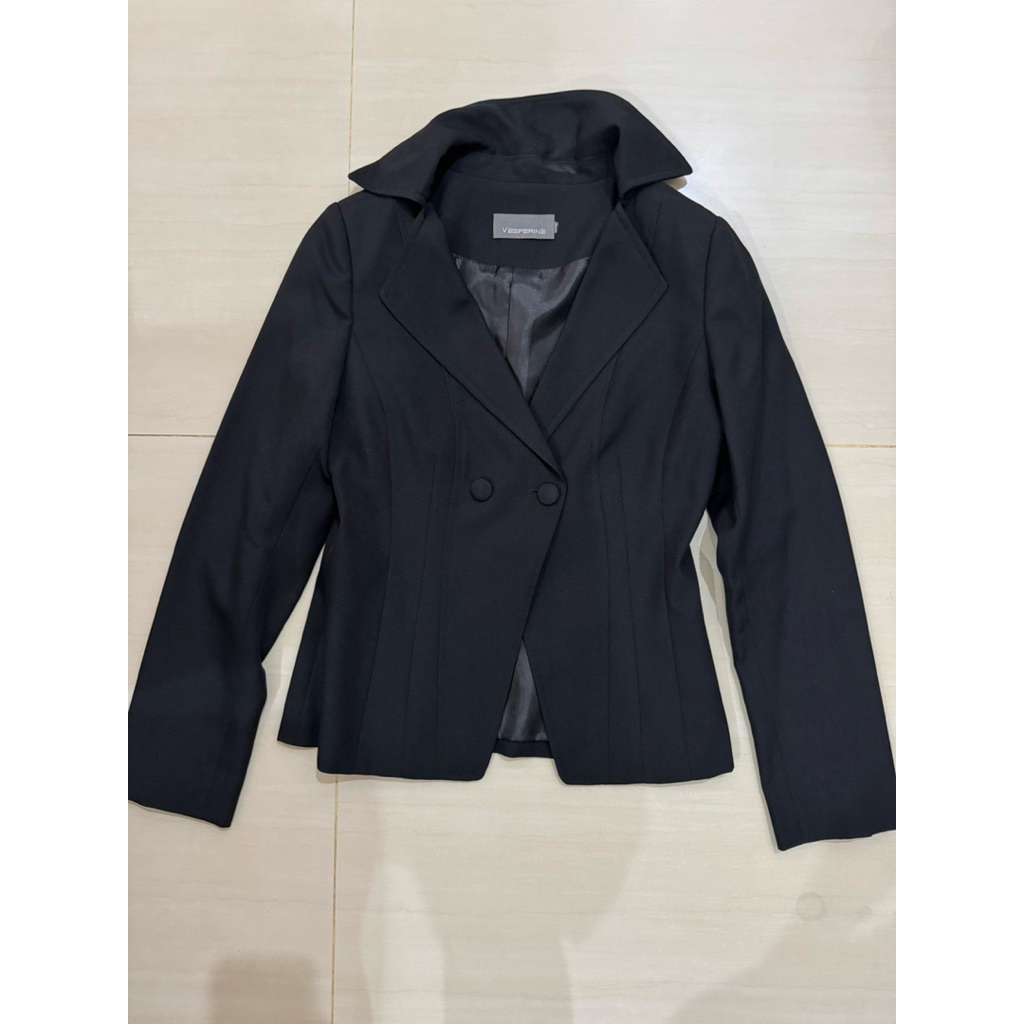 Jas rompi blazer kerja hitam wanita preloved