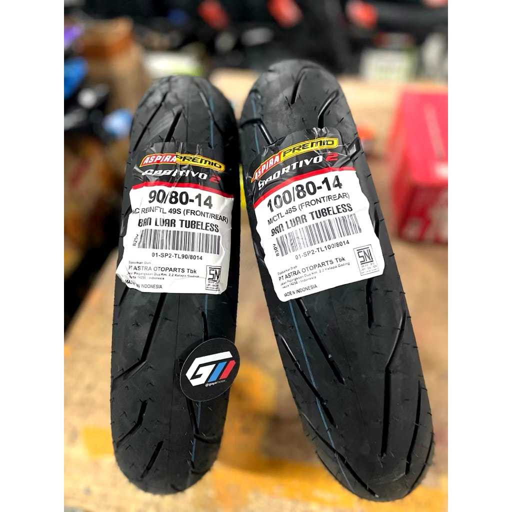 BAN ASPIRA PREMIO SPORTIVO 2 Ring 14 90/80 100/80 Aspira Premio Sportivo 2 Tubeless