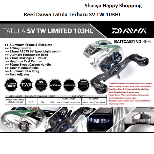 Reel Daiwa Tatula SV TW 103HL Limited Edition