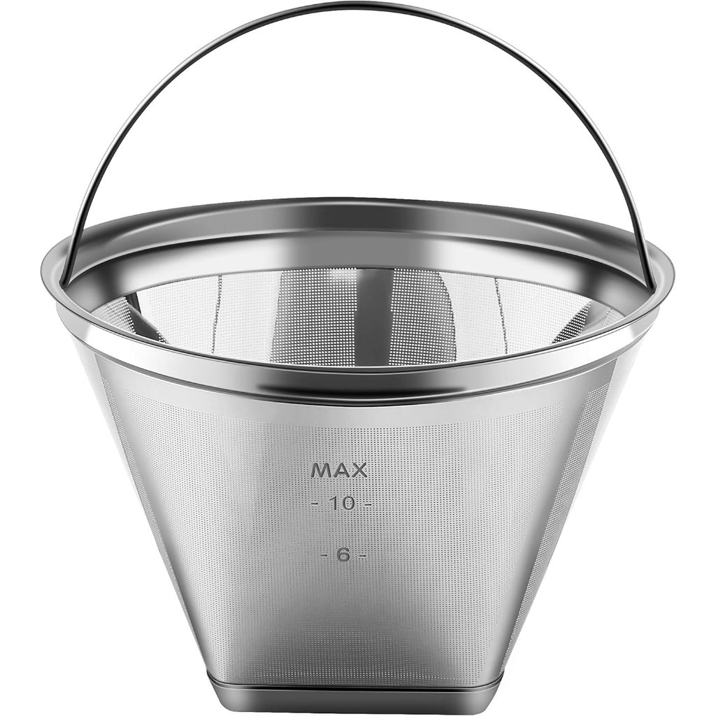 Reusable #4 Cone Shape Coffee Filter Permanent 6-10 Cup Stainless Steel Coffee Filter for Cuisinart 