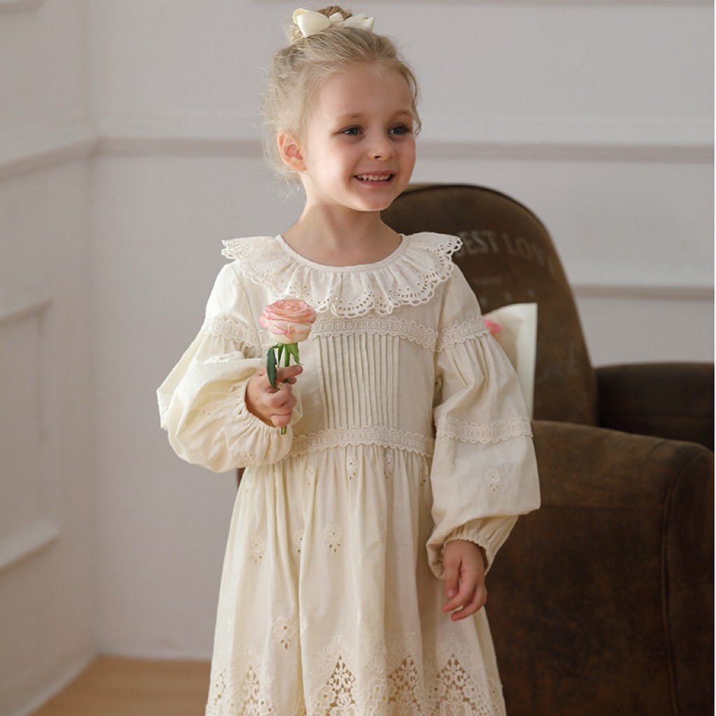 READY STOCK DRESS ANAK KATBOL VINTAGE KATUN GAYA EROPA