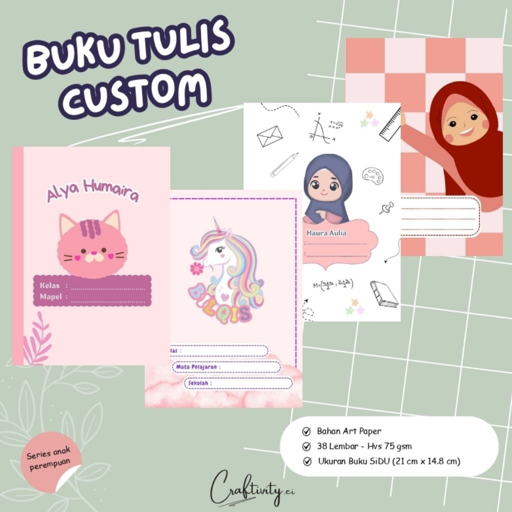 

Buku Tulis Custom (Series anak perempuan)