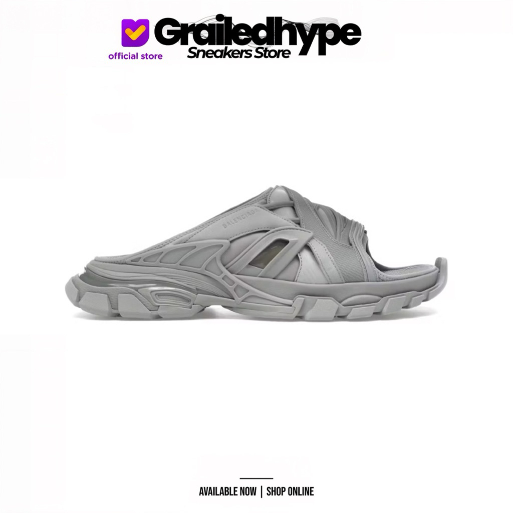 Balenciaga Track Slide - Grey / Black / White / Burgundy (100% Authentic)