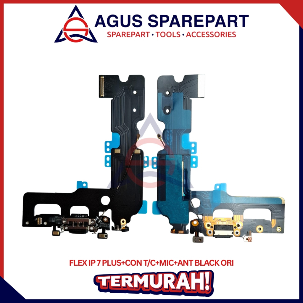 FLEXIBEL IPHONE 7 PLUS + CONNECTOR CHARGER + MIC + ANTENA ORI