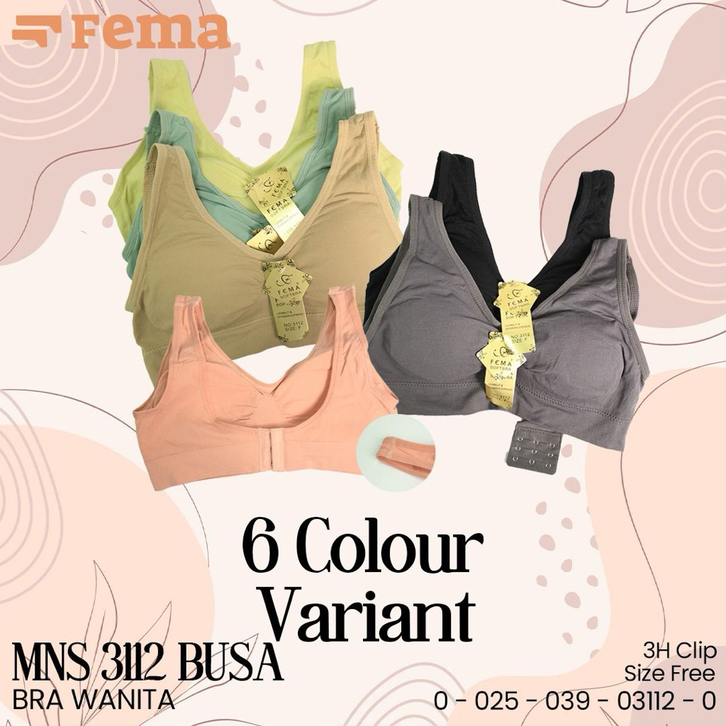 Bra sport FEMA 3112 bh wanita tanpa kawat size Free