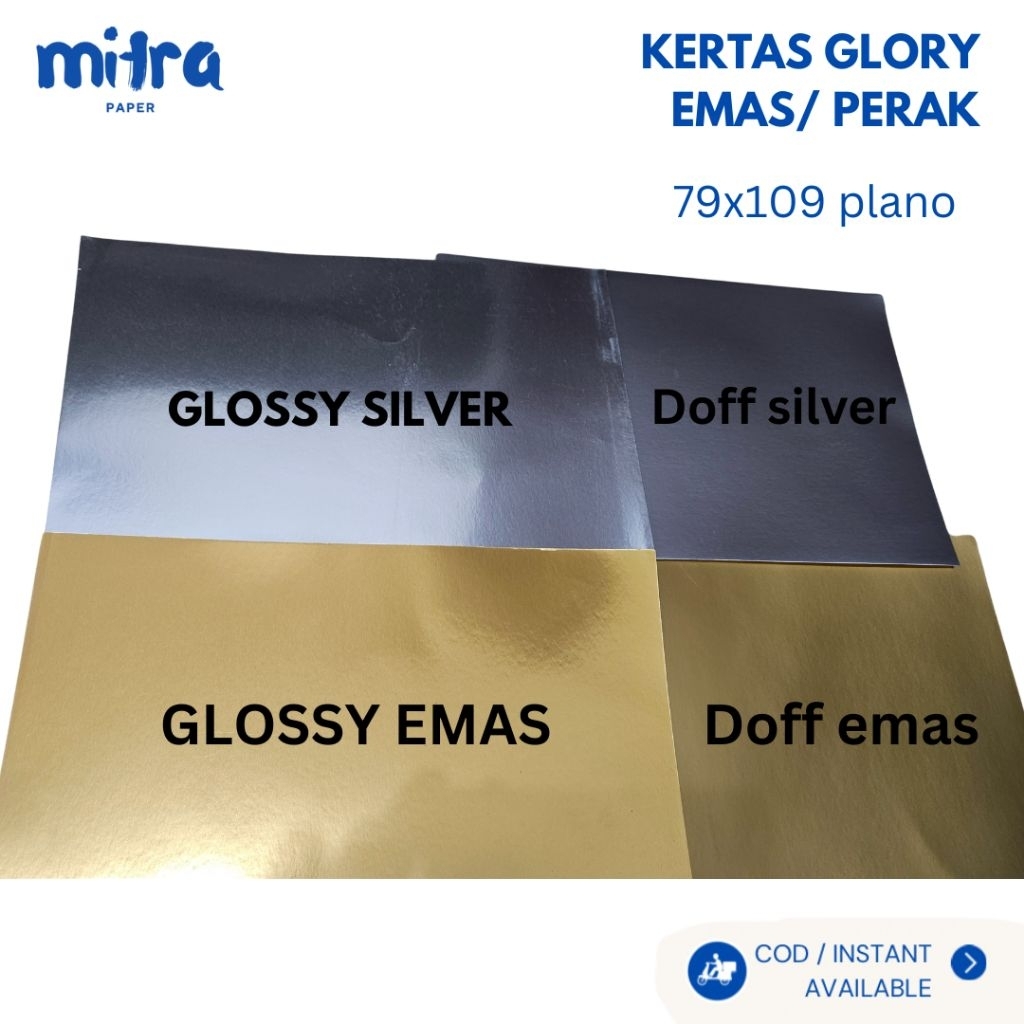 

Kertas Glory Emas Kilap-Doff / Kertas Emas Kilap-Doff / Kertas Glory Perak Kilap-Doff / Kertas Perak Kilap Doff / Kertas Emas / Kertas Perak
