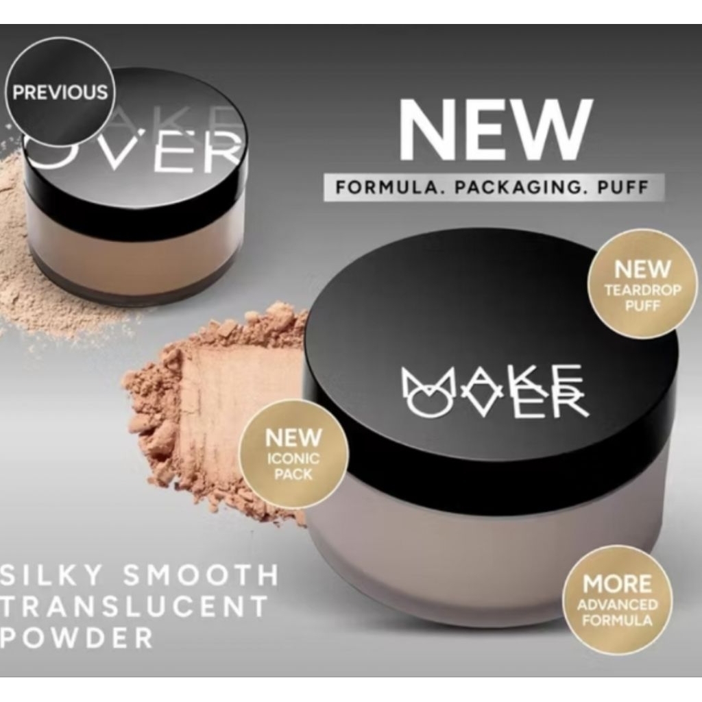 (ORI BPOM) Bedak Tabur Make Over Silky Smooth Translucent Loose Powder