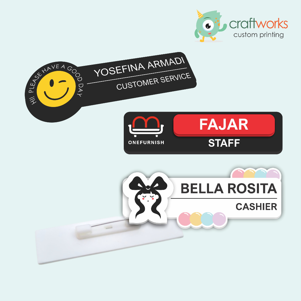 

PIN NAMA DADA CUSTOM | NAME TAG ACRYLIC TANDA PENGENAL - VARIASI 3D CUSTOM ACRYLIC