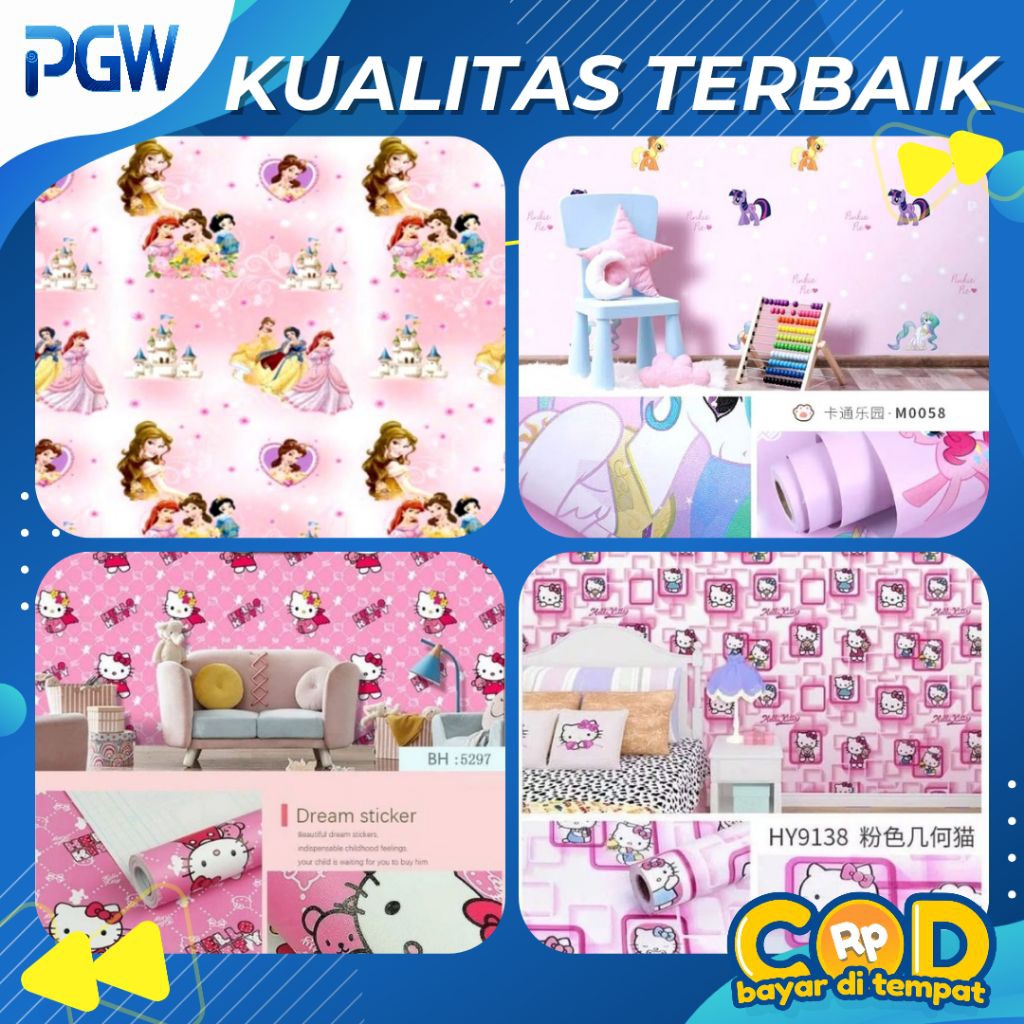 Wallpaper Dinding Kamar Anak Wallpaper Dinding Hellokitty Frozen Wallpaper Dinding Karakter Emboss S
