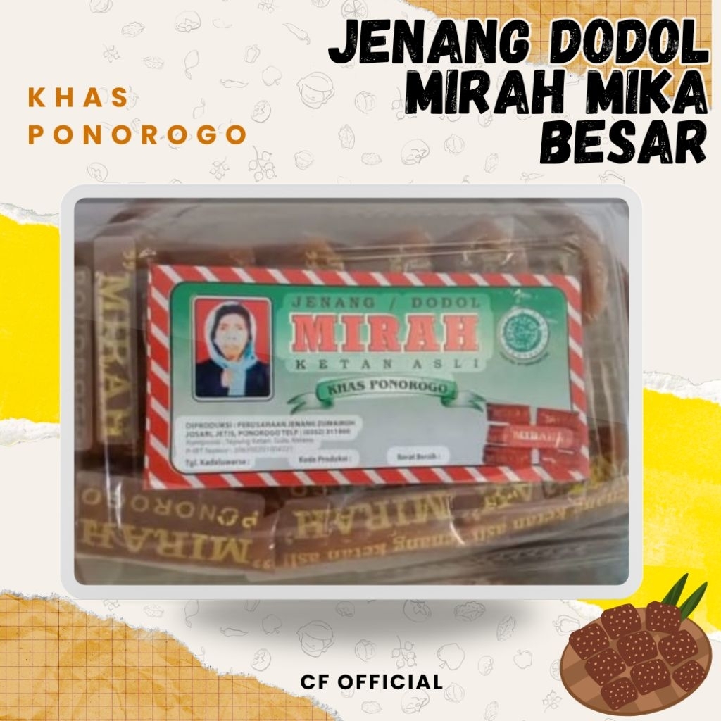

JENANG DODOL MIRAH MIKA BESAR - ISI 16 PCS - KHAS PONOROGO - CF OFFICIAL