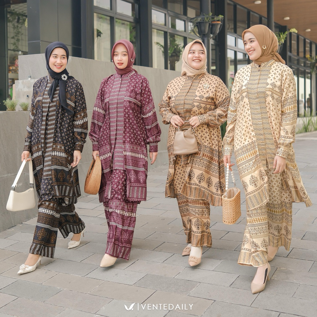 vente daily afia oneset setelan celana outfit kondangan premium