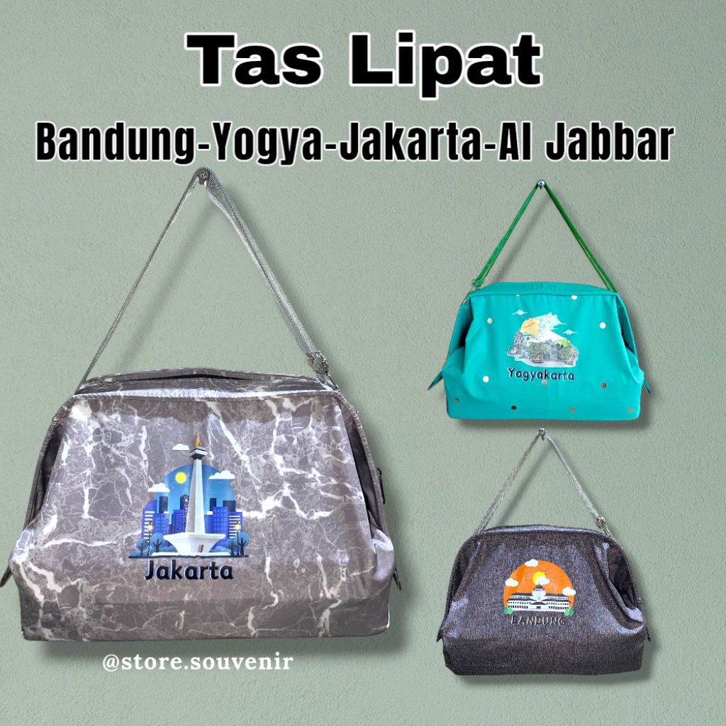 Tas Lipat Parasut Sablon Tulisan Bandung / Tas Parasut Lipat Belanja Besar Waterproof Traveling Para