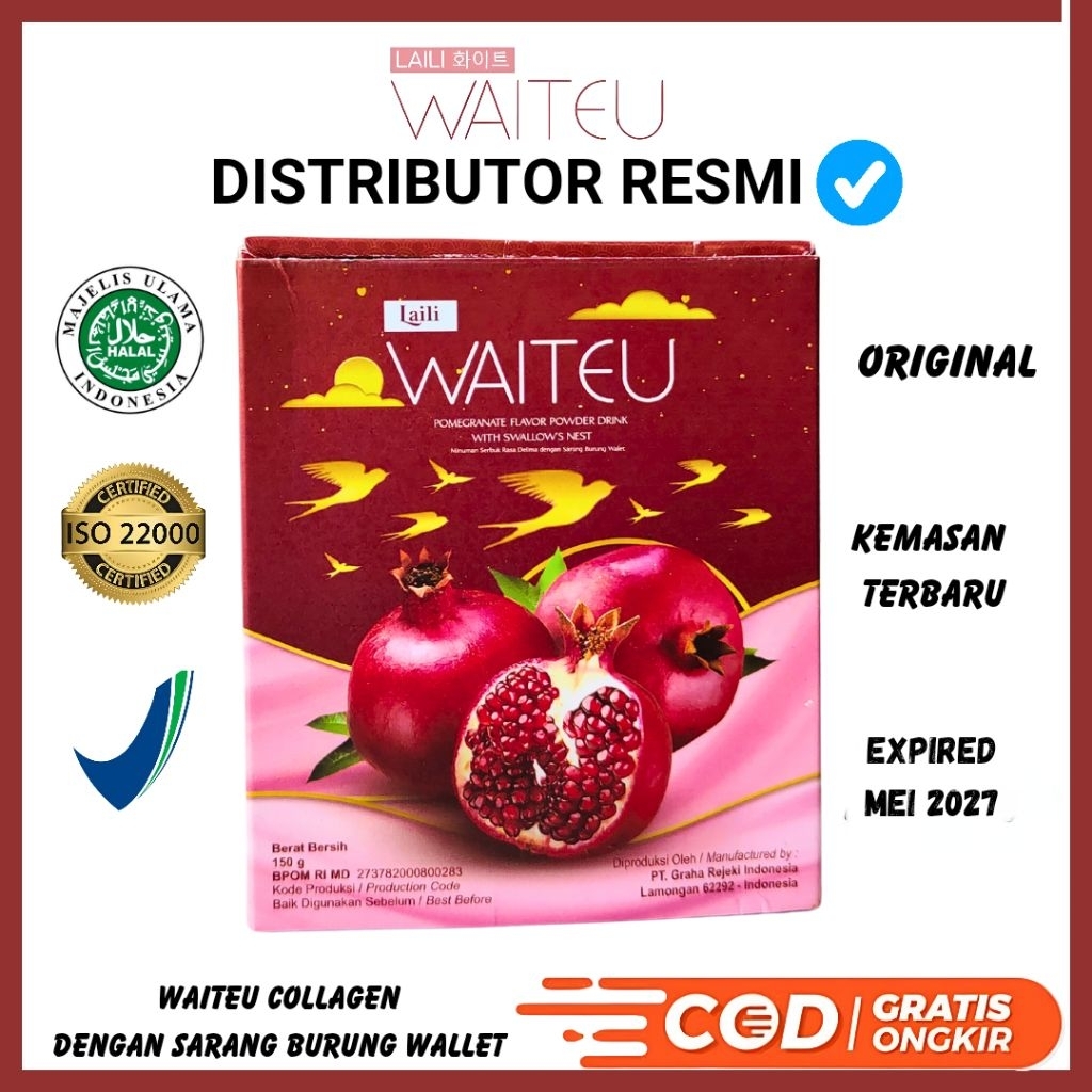 Laili Waiteu High Collagen beauty drink kemasan baru dengan sarang wallet expired juni 2026 minuman 