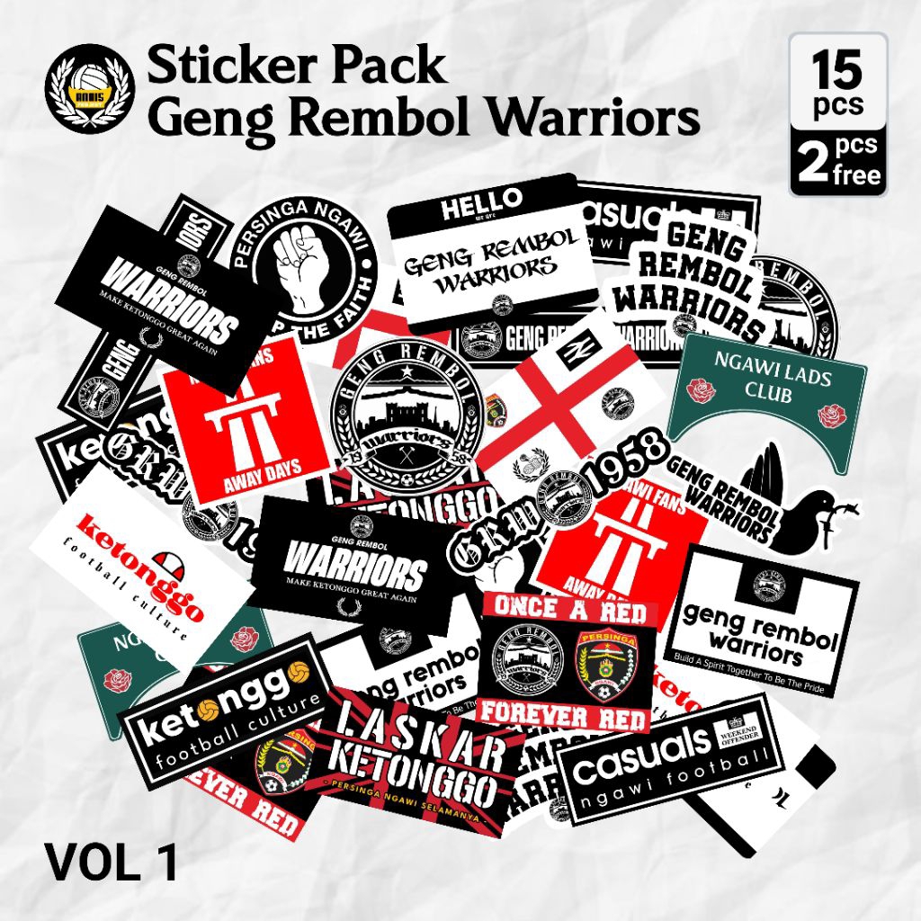 

Sticker Pack Geng Rembol Warriors VOL 1 | GRW 1958 Persinga Fans
