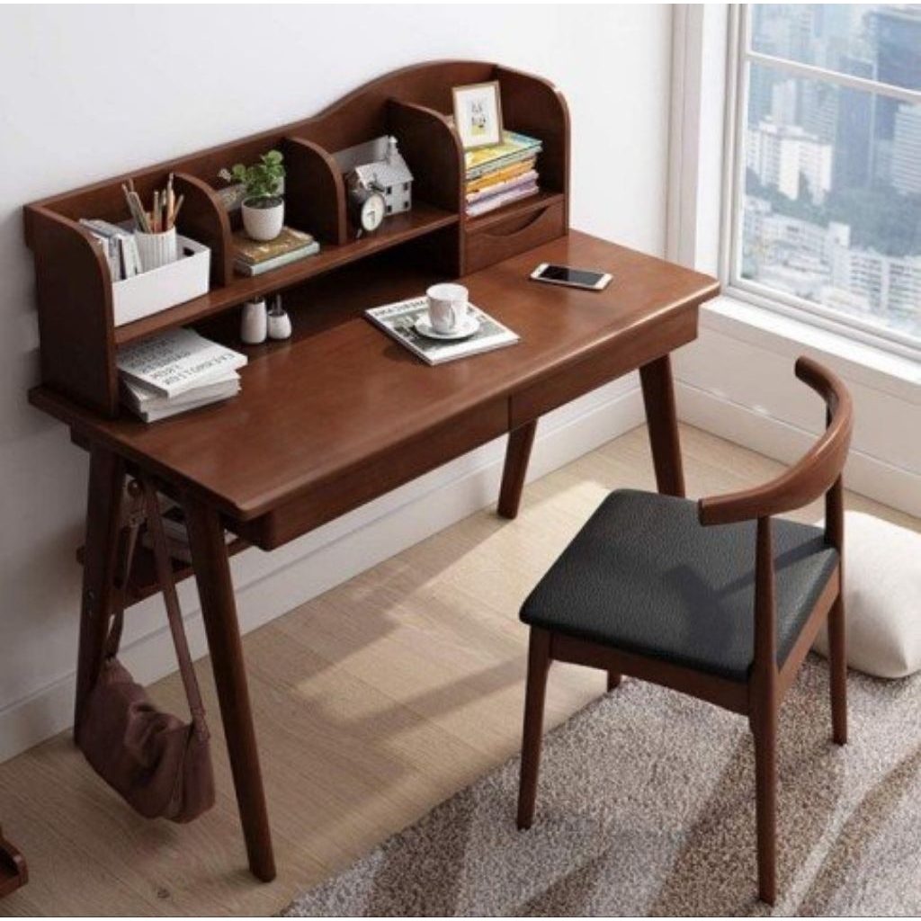 Meja Belajar 1 Kursi Kayu Jati