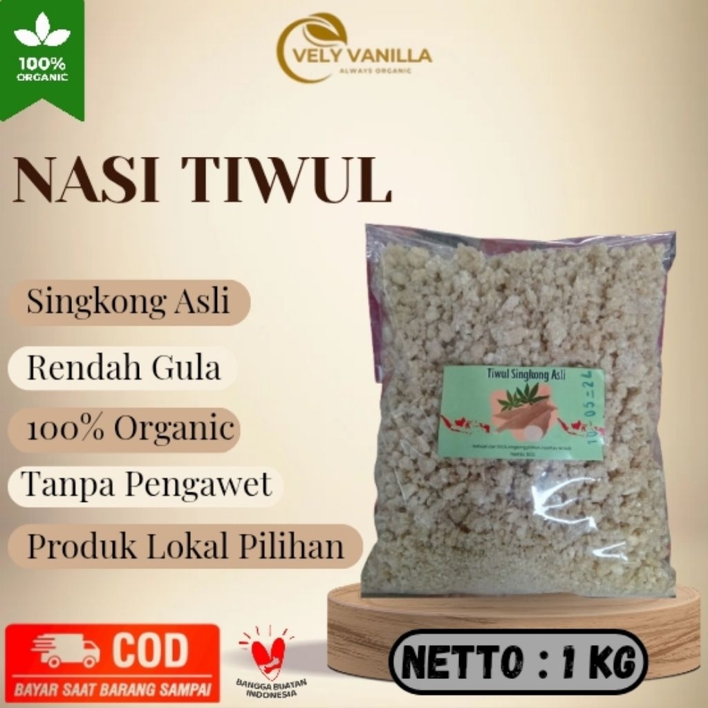 

Nasi Tiwul Instan 1 Kg Termurah/ Oyek/ Beras Singkong Organic Premium Quality