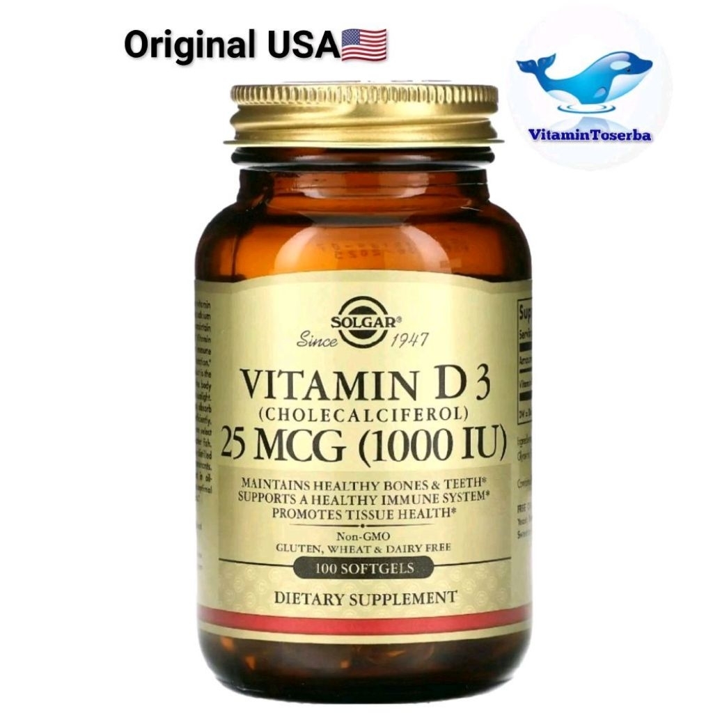 Solgar Vitamin D3 1000 IU 25 MCG Cholecalciferol 100 | 250 Softgels