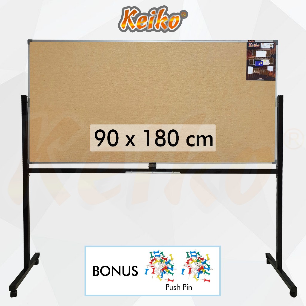 

Softboard / Cork Board / Pin Board / Papan Pengumuman / Mading Standing Polos Keiko 90 x 180 cm