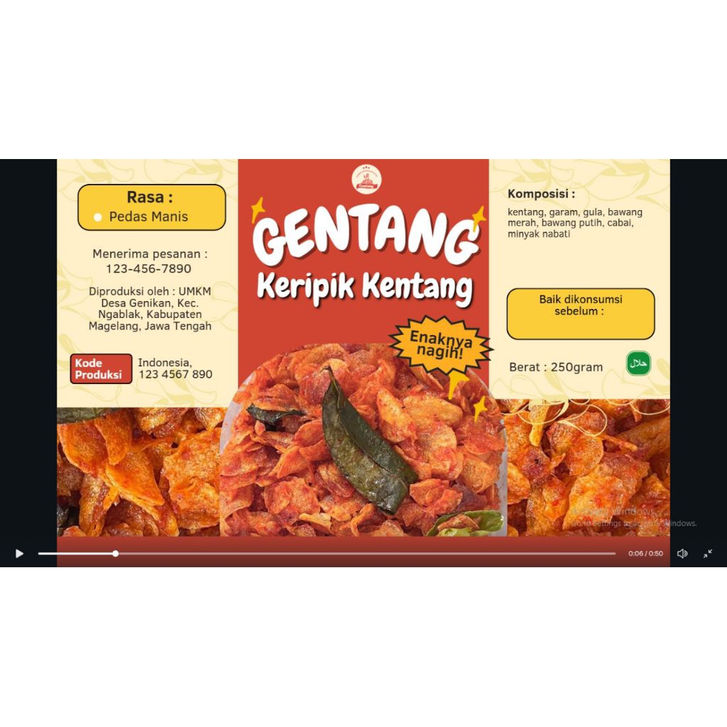 

Gentang Keripik Kentang Bumbu Mustofa