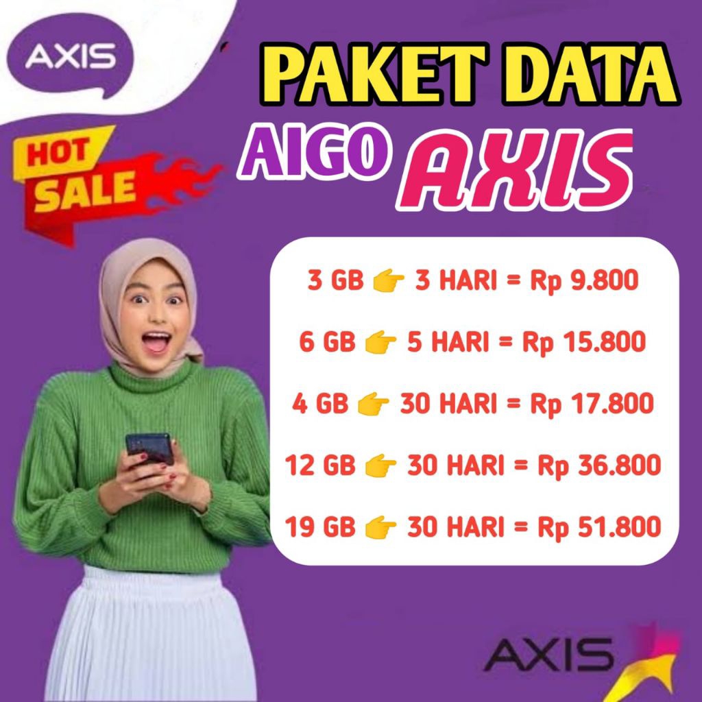 TERBARU PAKET DATA AXIS BRONET AIGO HARIAN BULANAN