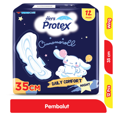 Hers Protex Pembalut Wanita Wing Malam 35 cm 12 pads