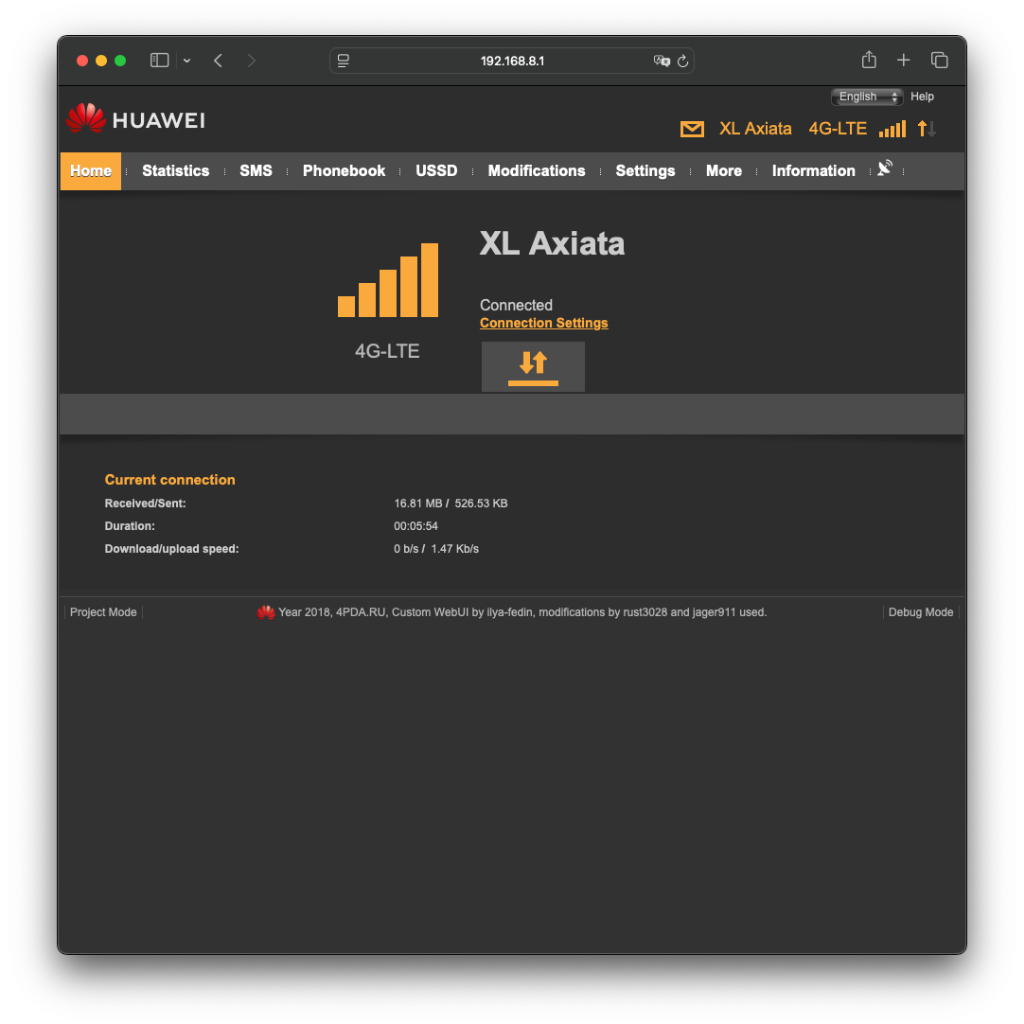 Modem Huawei E3276s-920 Hilink Full Mod Unlock All Operator Support Change IMEI, Fix TTL, Watchcat