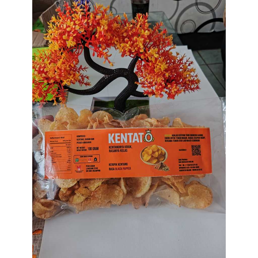 

Kripik kentang asli "KENTATO" rasa Black papper 100gr