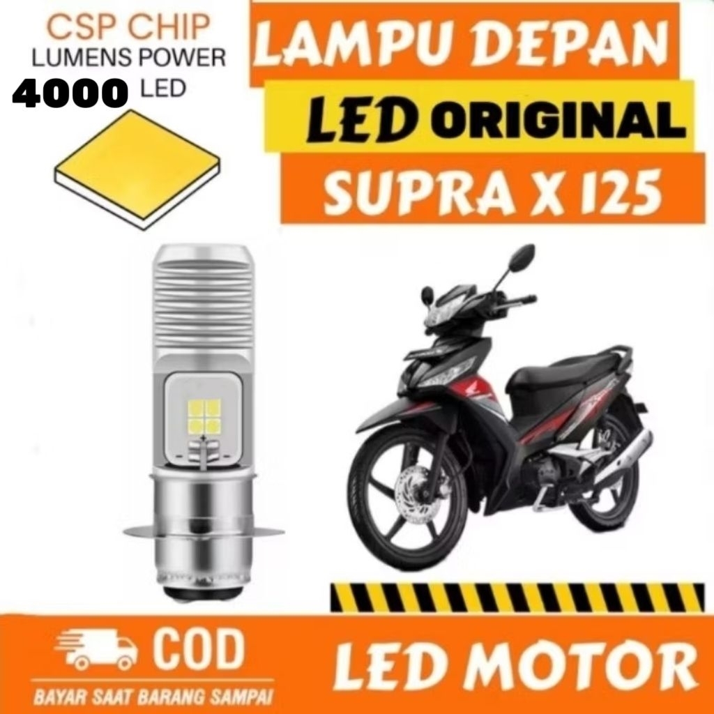 LAMPU DEPAN LED MOTOR TURBO TERANG HONDA SUPRA X 125 ORIGINAL H6