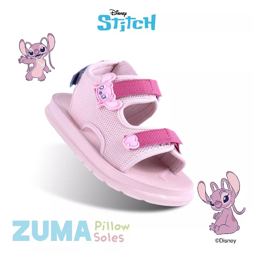 Zuma Sandals Disney Stitch - Baby Pink | Sandal Bayi | Sandal Anak | Sandal Zuma